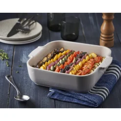 PEUGEOT Plat De Cuisson|Plat à Four Carré en Céramique Appolia 36 cm Ecru