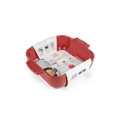 PEUGEOT Plat De Cuisson|Plat à Four Carré en Céramique Appolia 18 cm Rouge