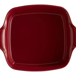 EMILE HENRY Plat De Cuisson|Plat à Four Carré en Céramique 28 x 24 cm Grand Cru