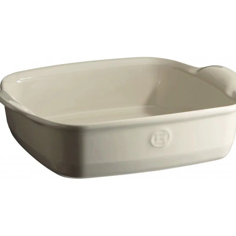 EMILE HENRY Plat De Cuisson|Plat à Four Carré en Céramique 28 x 24 cm Argile