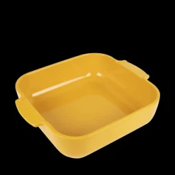 PEUGEOT Plat De Cuisson|Plat à Four Carré en Céramique Appolia 28 cm Jaune Safran