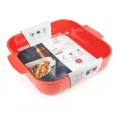 PEUGEOT Plat De Cuisson|Plat à Four Carré en Céramique Appolia 36 cm Rouge