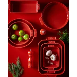PEUGEOT Plat De Cuisson|Plat à Four Carré en Céramique Appolia 36 cm Rouge