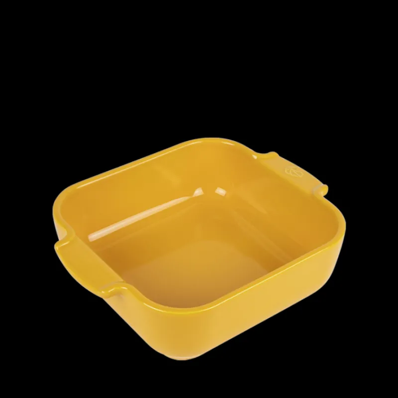 PEUGEOT Plat De Cuisson|Plat à Four Carré en Céramique Appolia 21 cm Jaune Safran