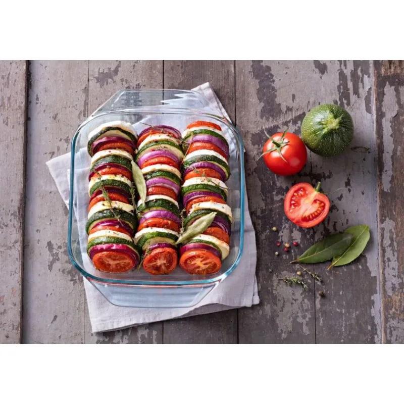 PYREX Plat De Cuisson|Plat à Four en Verre Carré 25 x 21 cm 2 L Classic