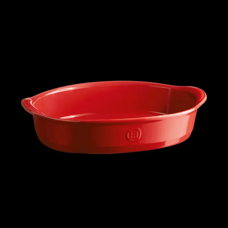 EMILE HENRY Plat De Cuisson|Plat à Four Ovale en Céramique 36,5 x 22,5 cm Grand Cru