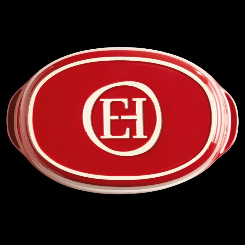 EMILE HENRY Plat De Cuisson|Plat à Four Ovale en Céramique 36,5 x 22,5 cm Grand Cru