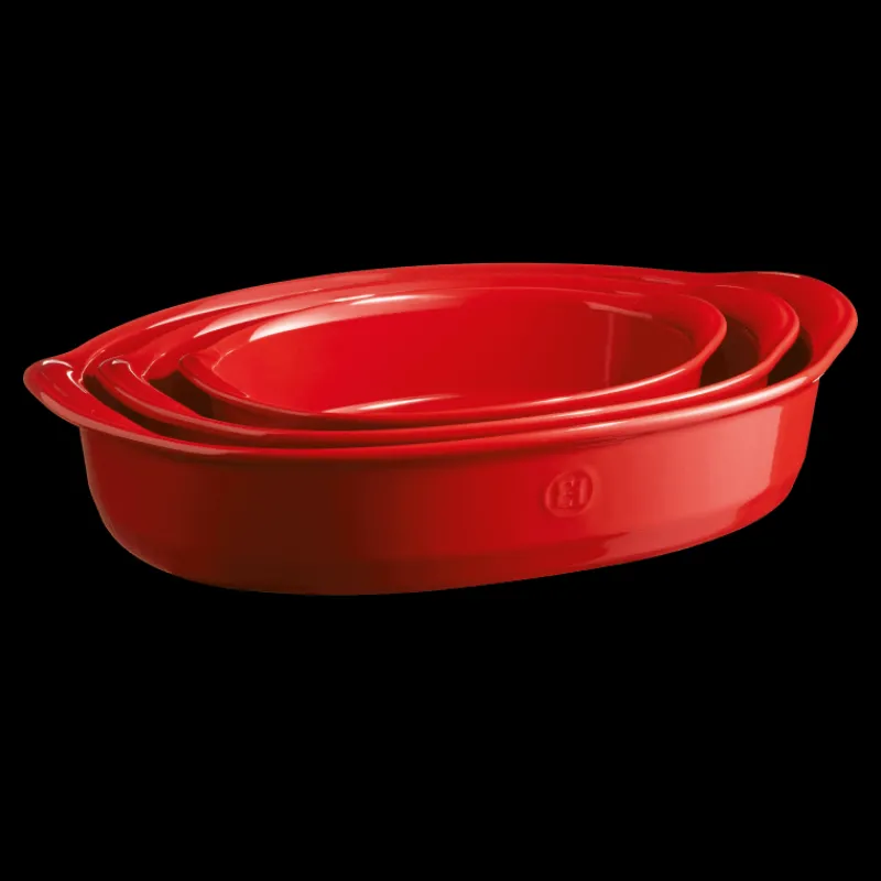 EMILE HENRY Plat De Cuisson|Plat à Four Ovale en Céramique 36,5 x 22,5 cm Grand Cru