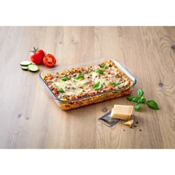 PYREX Plat De Cuisson|Plat à Lasagnes Rectangulaire en Verre 34 x 23 cm 2,6 L Essentials