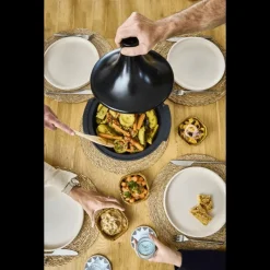 PEUGEOT Tajines|Plat à Tajine en Aluminium Revêtement Céramique 30 cm Noir Satin