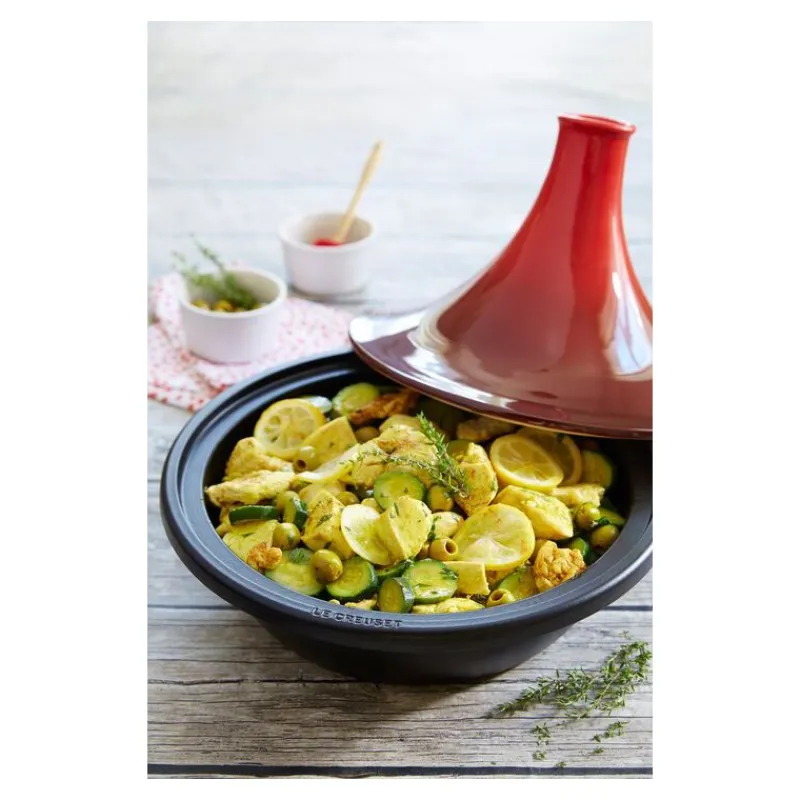 LE CREUSET Tajines|Plat à Tajine en Fonte 31 cm Cerise