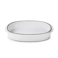 REVOL Plat De Cuisson|Plat Oblong Blanc Cumulus 26 x 18,5 cm Caractère Culinaire