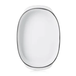 REVOL Plat De Cuisson|Plat Oblong Blanc Cumulus 26 x 18,5 cm Caractère Culinaire