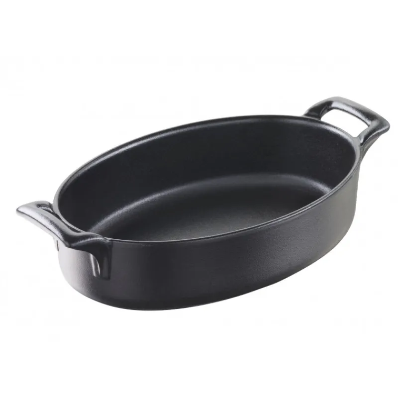 REVOL Plat De Cuisson|Plat Ovale Noir 18x12 cm Belle Cuisine