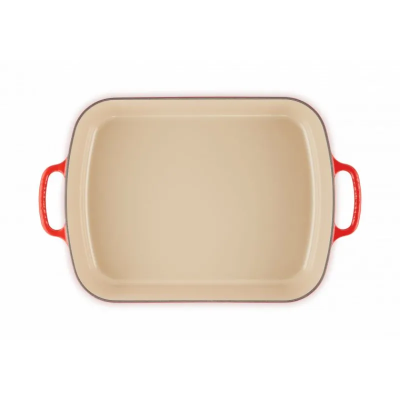LE CREUSET Plat De Cuisson|Plat Rectangulaire en Fonte 37 cm Cerise