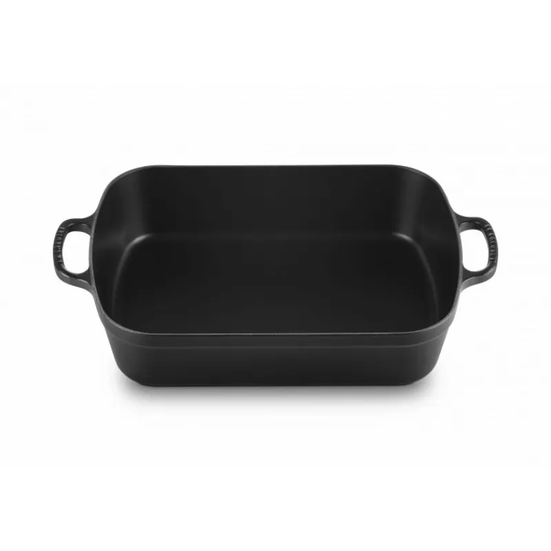 LE CREUSET Plat De Cuisson|Plat Rectangulaire en Fonte 37 cm Noir Mat
