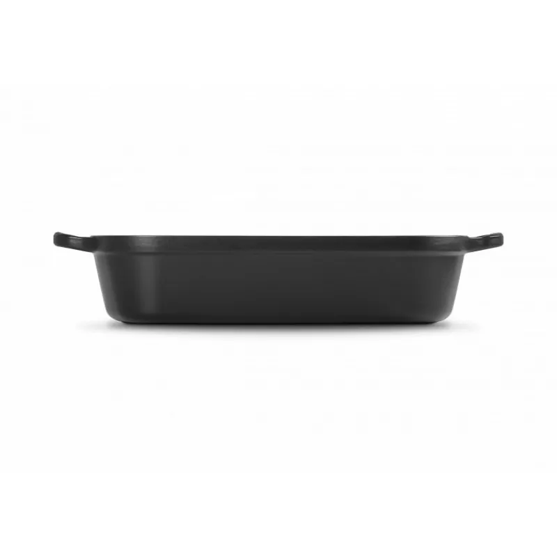 LE CREUSET Plat De Cuisson|Plat Rectangulaire en Fonte 37 cm Noir Mat