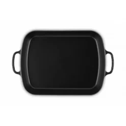 LE CREUSET Plat De Cuisson|Plat Rectangulaire en Fonte 37 cm Noir Mat
