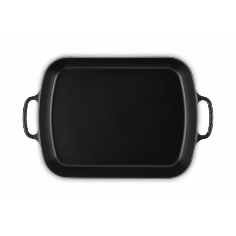 LE CREUSET Plat De Cuisson|Plat Rectangulaire en Fonte 37 cm Noir Mat