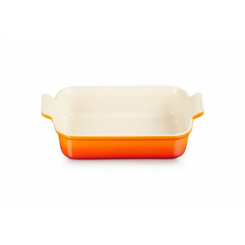 LE CREUSET Plat De Cuisson|Plat Rectangulaire Héritage en Céramique 26 cm Volcanique Tradition