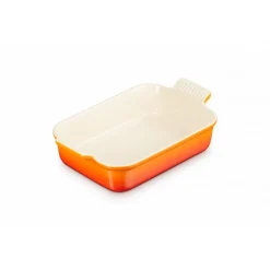 LE CREUSET Plat De Cuisson|Plat Rectangulaire Héritage en Céramique 26 cm Volcanique Tradition