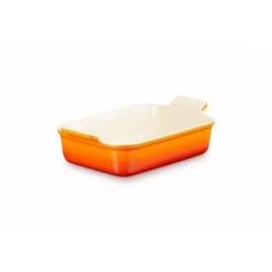 LE CREUSET Plat De Cuisson|Plat Rectangulaire Héritage en Céramique 26 cm Volcanique Tradition