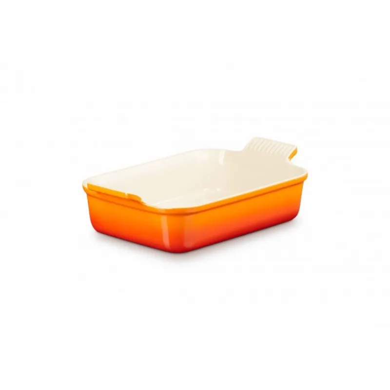 LE CREUSET Plat De Cuisson|Plat Rectangulaire Héritage en Céramique 26 cm Volcanique Tradition