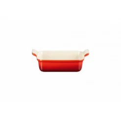 LE CREUSET Plat De Cuisson|Plat Rectangulaire Héritage en Céramique 19 cm Cerise Tradition