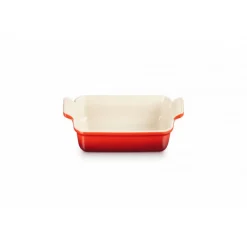 LE CREUSET Plat De Cuisson|Plat Rectangulaire Héritage en Céramique 19 cm Cerise Tradition