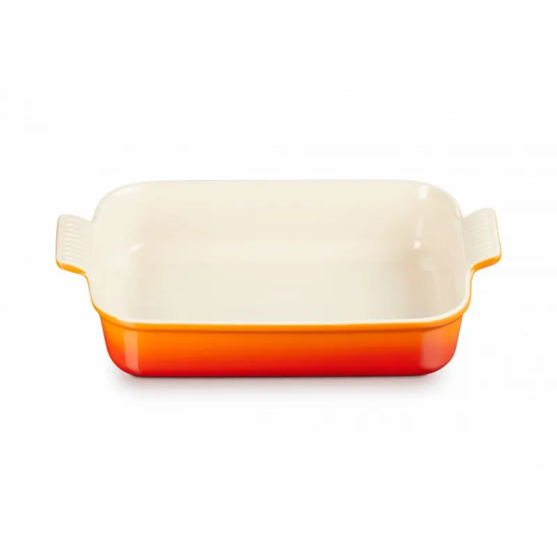 LE CREUSET Plat De Cuisson|Plat Rectangulaire Héritage en Céramique 19 cm Volcanique Tradition