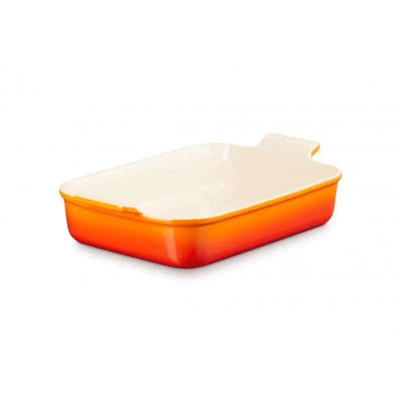 LE CREUSET Plat De Cuisson|Plat Rectangulaire Héritage en Céramique 19 cm Volcanique Tradition