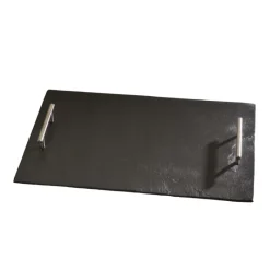 LEBRUN Servir, Présenter|Plateau ardoise poignées métal par (46x30cm)