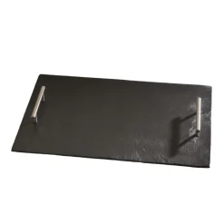 LEBRUN Servir, Présenter|Plateau ardoise poignées métal par (38x28cm)