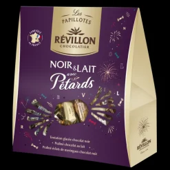 REVILLON Chocolats À Offrir|Pochette Papillote Chocolat Noir et au Lait avec Pétards 300 g Révillon
