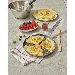 DE BUYER Poêles|Poêle à Crêpes Tôle Bleue Ø 20 cm Outdoor