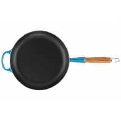 LE CREUSET Poêles|Poêle en Fonte 28 cm Azur avec Manche en Bois Signature