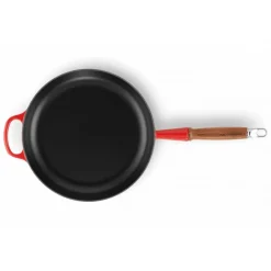 LE CREUSET Poêles|Poêle en Fonte 28 cm Cerise avec Manche en Bois Signature