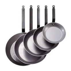 DE BUYER Poêles|Poêle Lyonnaise Carbone Plus Ø 26 cm , Tôle, Queue Feuillard