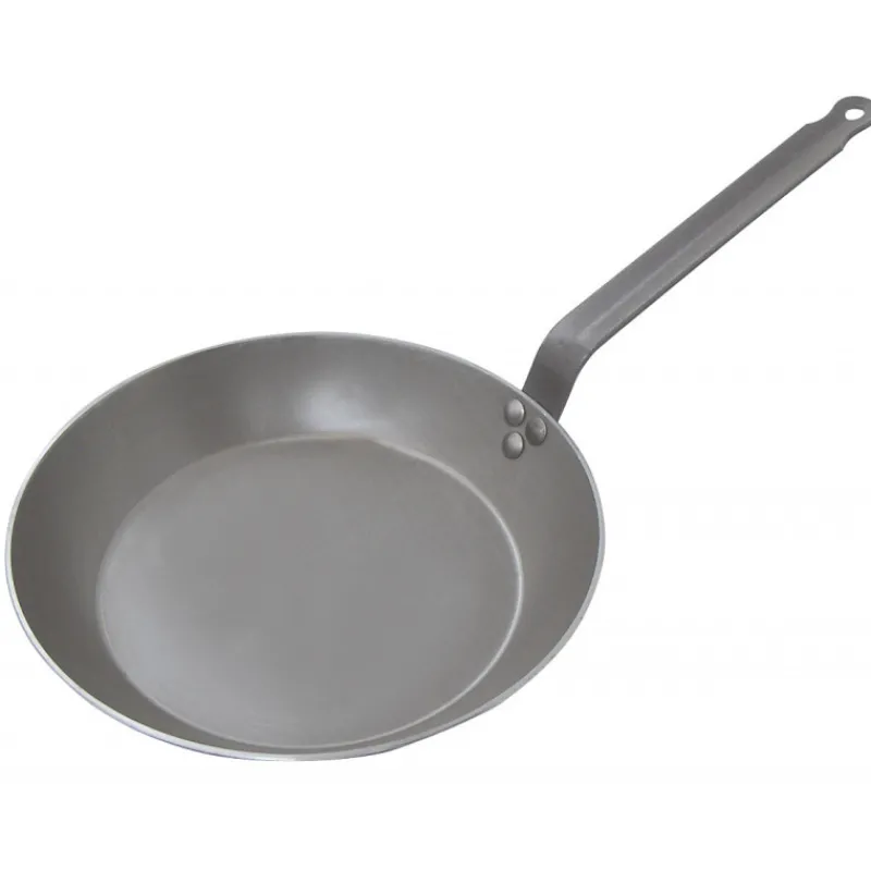 DE BUYER Poêles|Poêle Lyonnaise Carbone Plus Ø 22 cm , Tôle, Queue Feuillard