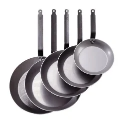 DE BUYER Poêles|Poêle Lyonnaise Carbone Plus Ø 32 cm , Tôle, Queue Feuillard