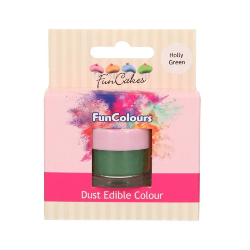 FUNCAKES Colorants Alimentaires|Poudre comestible Vert houx 1,2 g
