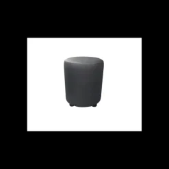 2IMAHL Mobilier Restaurant|Pouf Rond en Tissu Gris Lisbonne
