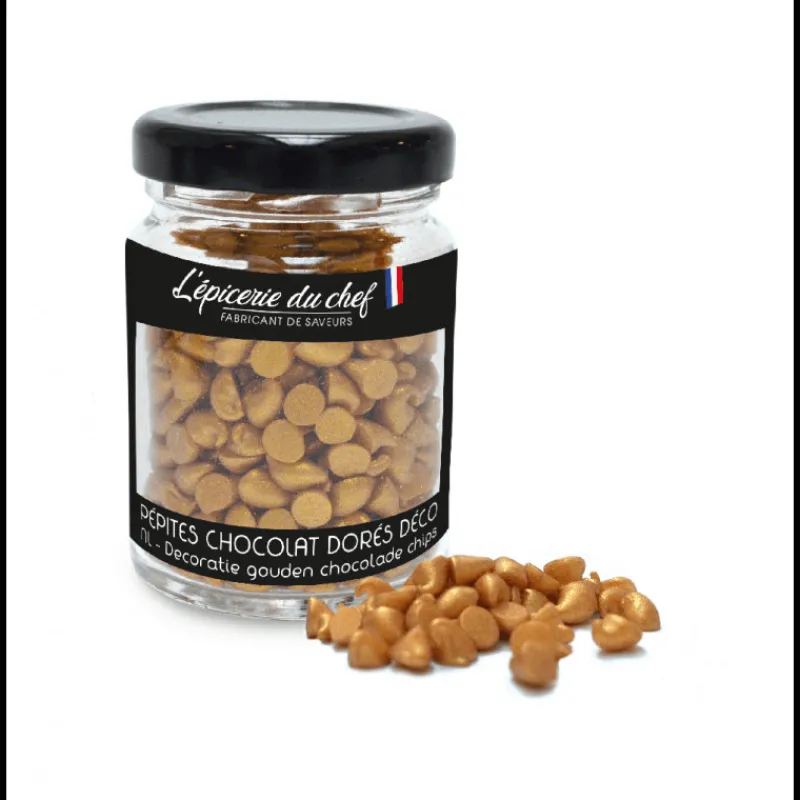 EPICERIE DU CHEF Décoration Comestible|Pépites Chocolat Blanc Dorées Décoratives 60 g L'