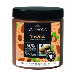 VALRHONA Produits Pâtisserie|Chocolat De Couverture|Praliné Amandes Noisettes 50% 300g