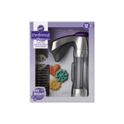 WILTON Ustensiles Pâtisserie|Presse à Biscuits en Métal +12 disques