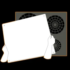 PEBBLY Planches À Découper|Protection Plaque de Cuisson en Verre 57 x 50 cm Noir