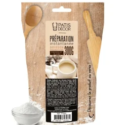 PATISDECOR Préparation Pâtisserie|Préparation Instantanée pour Boisson Chocolat Blanc 300 g Patisdécor