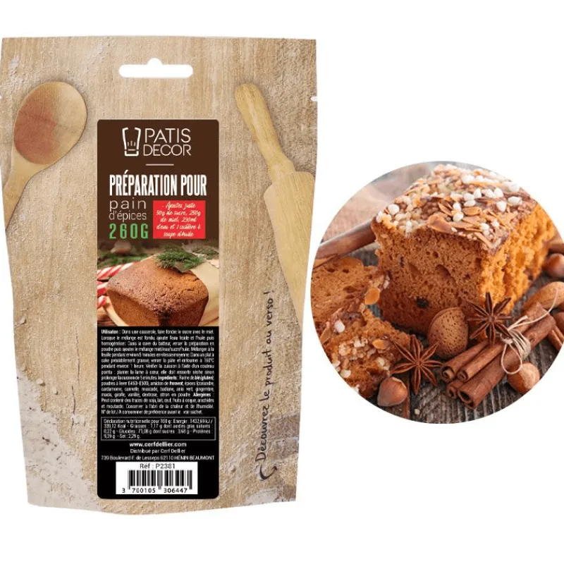 PATISDECOR Préparation Pâtisserie|Préparation pour Pain d'Epices 260 g Patisdécor