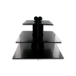 GATODECO Présentoirs Pour Gâteaux|Présentoir Noir Cupcakes 3 Etages Carrés Gatodéco