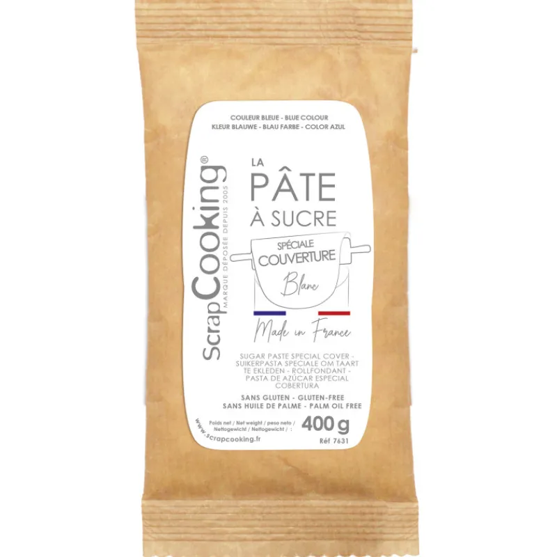 SCRAPCOOKING Trancheuse Electrique|Pâte À Sucre|Pâte à Sucre Blanche Spéciale Couverture 400g